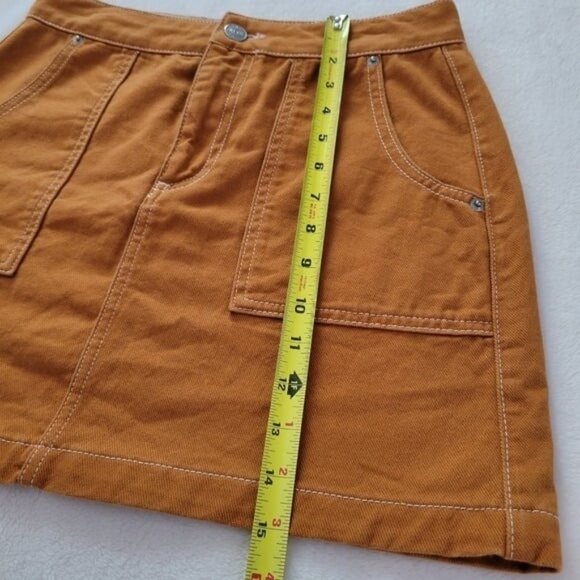 BDG Light Brown Patch Pocket A Line Mini Skirt Size Medium - Picture 3 of 10